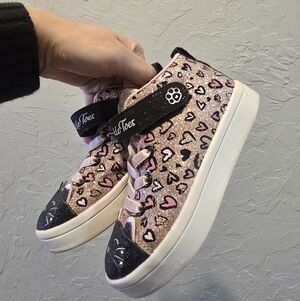 Skechers Light Up Toddler Shoes - Glitter cat light up high tops - size 10c